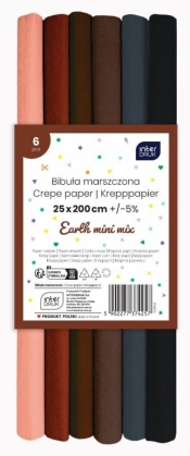 Bibuła marszczona - Earth mini, 6szt