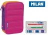 Piórnik MILAN 2-poziomowy z wyposażeniem COLOURS róż 081264CLP