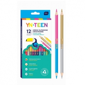 Kredki ołówkowe dwustronne YN Teen, 24 kolory (IKRDWU24)