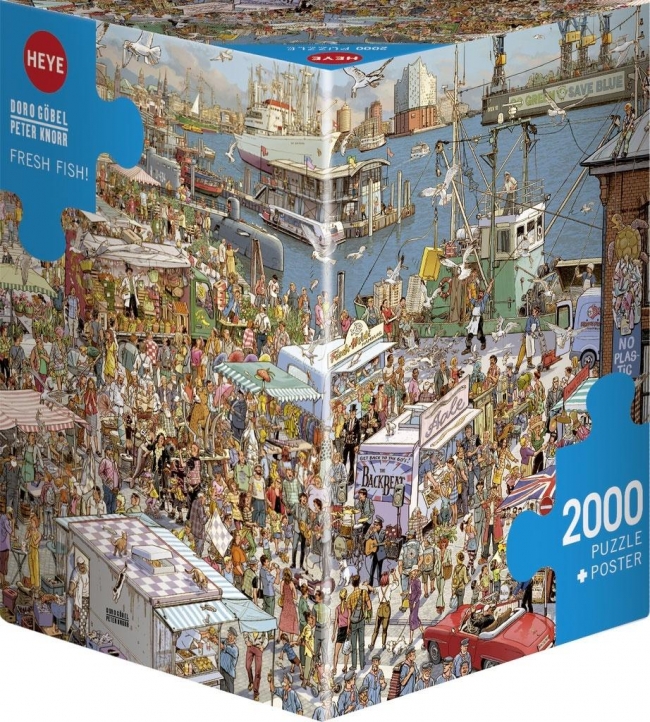 <img src='https://webimage.pl/pics/258/0/d4001689300258.jpg' style='height:440px' /> Puzzle 2000 Targ rybny (Puzzle+plakat)
