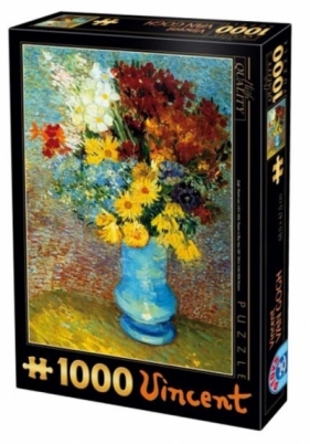 Puzzle 1000: Kwiaty w niebieskim wazonie, Van Gogh