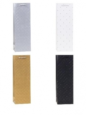 Torebka ozdobna na butelkę 12x36x9cm mix ROZETTE