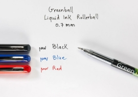Pióro kulkowe z płynnym tuszem Pilot Greenball Begreen - niebieskie (BL-GRB7-L-BG)