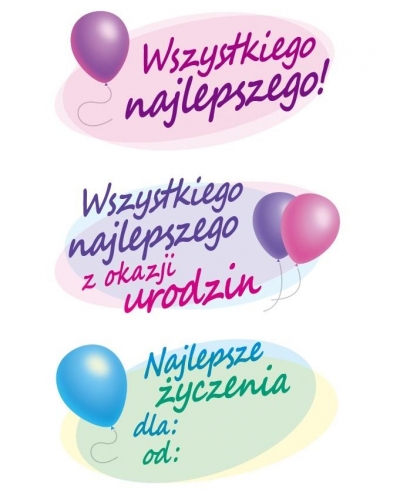 Naklejki foliowe - życzenia po polsku