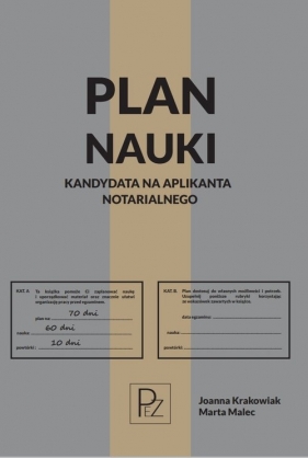 Plan nauki kandydata na aplikanta notarialnego - Joanna Krakowiak, Marta Malec