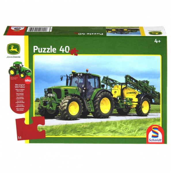 Puzzle 40: John Deere Traktor 6630 + zabawka