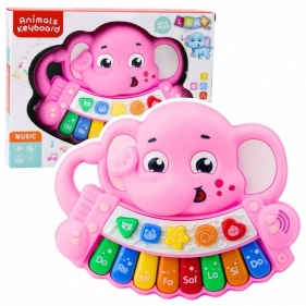 Pianinko interaktywne słonik różowe