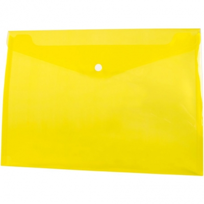 Teczka/koperta plastikowa na guzik Tetis A4 - żółta (BT611-Y)