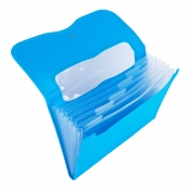 Teczka harmonijkowa z gumką A4/7 przegródek PVC - Niebieska