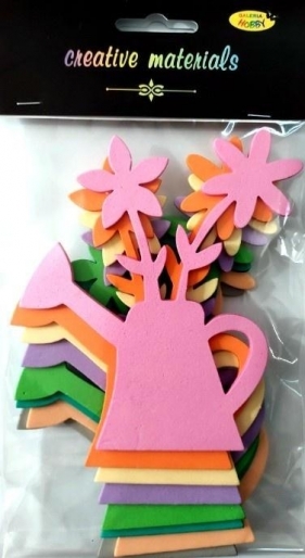 Kwiatki w konewce z pianki 9,5x12cm 8szt