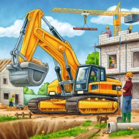 Ravensburger, Puzzle 3w1: Duże maszyny budowlane (9226)
