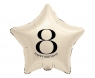 Balon foliowy Gwiazda kremowa cyfra 8 44cm