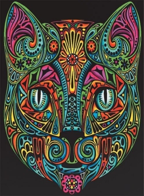 Kolorowanka Welwetowa Colorvelvet 47x35 cm Kot