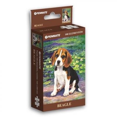 <img src='https://webimage.pl/pics/260/7/d5906910837260.jpg' style='height:440px' /> Puzzle mini 108 elementów Penmate Dog Garden Beagle