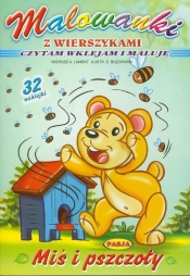 Miś i pszczoły. Malowanka z wierszykami