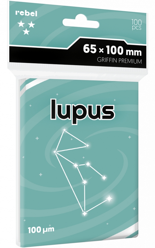 Koszulki na karty Rebel (65x100 mm) Lupus Premium, 100 sztuk