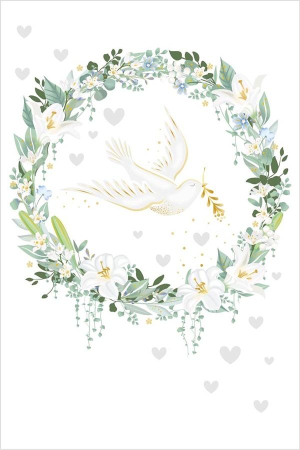 Karnet Ślub - Peaceful Wreath