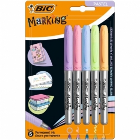 Marker Marking Pastel permamentny 5 kolorów BIC