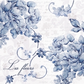 Serwetka LINEN ROSES blue