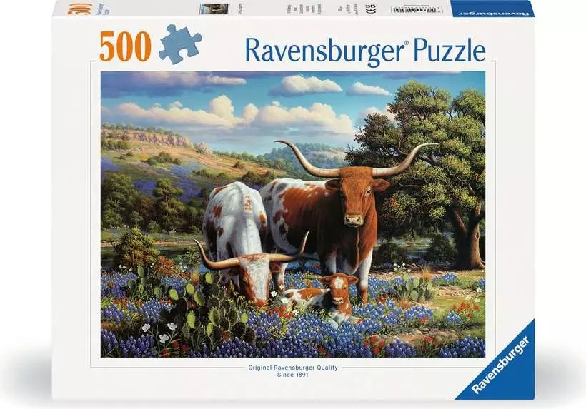 <img src='https://webimage.pl/pics/262/8/d4005555008262--3.png' style='height:440px' /> Ravensburger, Puzzle 500: Krowy długorogie (12000826)