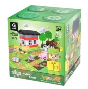 Klocki konstrukcyjne - Block&Steps Wesoła farma - Gra planszowa 3w1