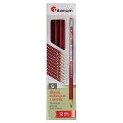 Ołówki techniczne Titanum B z gumką, 12 szt.