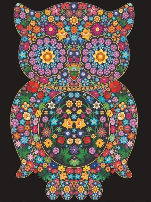 Kolorowanka welwetowa Colorvelvet 47x35 cm Sowa
