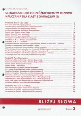 Bliżej słowa 3 Scenariusze lekcji o zróżnicowanym poziomie nauczania - Horwath Ewa, Grażyna Kiełb