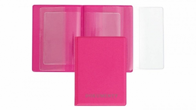 Okładka na dokumenty z dowodem rej. pink