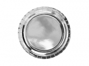 Talerzyki okrągłe srebrny 23cm 6szt