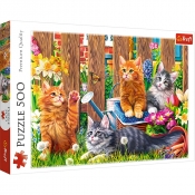 Trefl, Puzzle 500: Kotki w ogrodzie (37326)