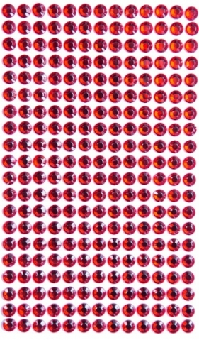 Kryształki samoprzylepne 6mm, 260 szt. red (czerwony) (GRKR-054)