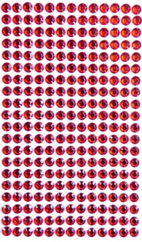 Kryształki samoprzylepne 6mm, 260 szt. red (czerwony) (GRKR-054)