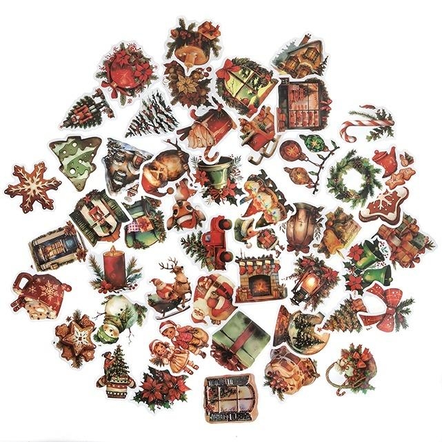 Naklejki winylowe Boże Narodzenie 4-6cm 50szt