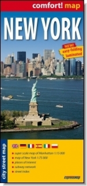 New York laminowany plan miasta 1:15 000 (1:75 000) - Opracowanie zbiorowe