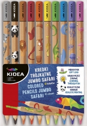 Kredki trójkątne Jumbo Kidea Safari - 10 kolorów