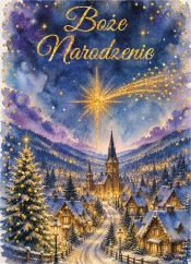 Karnet B6 Boże Narodzenie - Gwiazda brokat