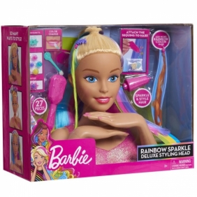 Barbie Deluxe - głowa do stylizacji tęczowe włosy (63225)