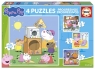 Puzzle 12 + 16 + 20 + 25 Świnka Peppa