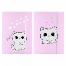 Teczka z gumką A4 Kotek pluszowy mix