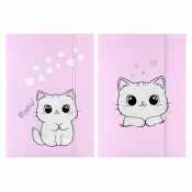 Teczka z gumką A4 Kotek pluszowy mix