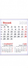 Kalendarz biurkowy mini trójdzielny 2018