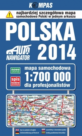 Polska 2014 Mapa samochodowa dla profesjonalistów 1:700 000
