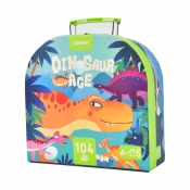 Puzzle w walizce - Era dinozaurów, 104 el.