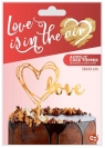 Dekoracja akrylowa na tort Love złota