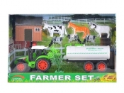 Farmer Set Traktor z 3 zwierzętami i domkiem