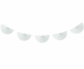 Girlanda papierowa W&C Wachlarze biała 300cm