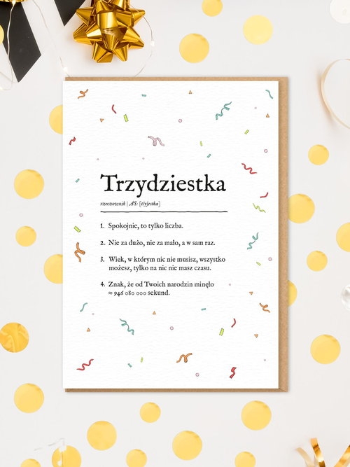 Kartka urodzinowa Trzydziestka