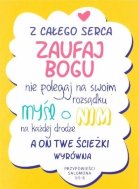 Kartka - Z całego serca zaufaj Bogu - żółta