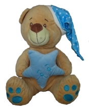 Miś Tymon z gwiazdką niebieski 28 cm - <br />